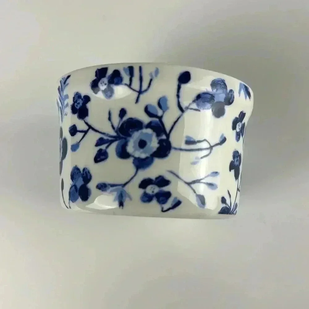 RAMEKIN’S BLUE & WHITE 4 FLORAL-DESIGNS NWB  Dishwasher Oven Microwave SAFE - Picture 5 of 7